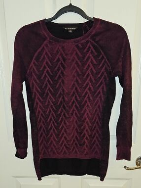 Rock & Republic Deep Burgundy Chevron Knit Pullover